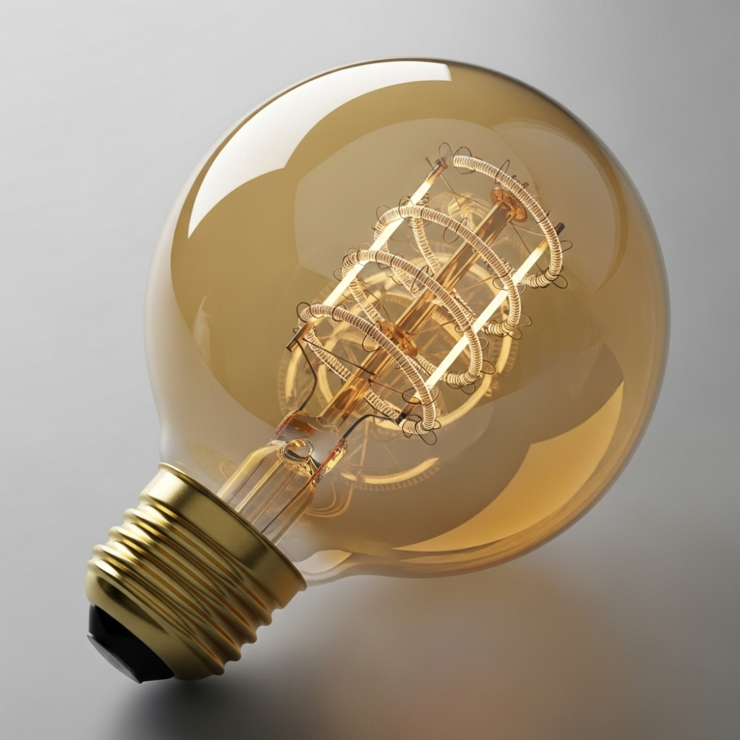 Amber LED round shatterproof bulb